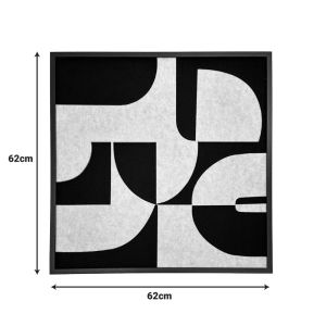 Картина Jeire с рамка черно-бял 62x2.5x62см