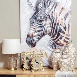 Painting &amp;amp;quot;zebra&amp;amp;quot; gray-beige-white 70x3x100cm