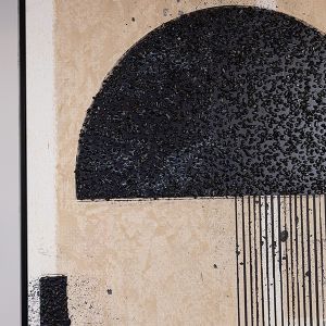 Картина абстрактна баланс с черно - бежово 100x140см