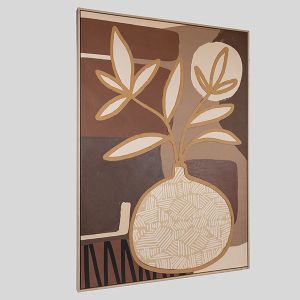 Картина ваза с цветя, бежова - плочка 100x140см