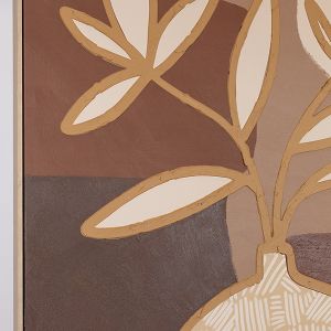 Картина ваза с цветя, бежова - плочка 100x140см