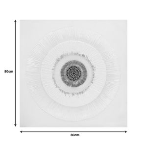 Painting on canvas Circled I in ecru 80x3x80cm
