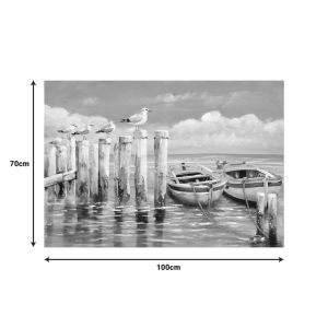 Painting on canvas Port 100x3x70cm