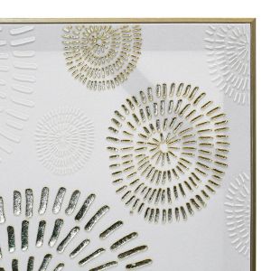 Картина върху платно с пластмасова рамка Fl247442 златисто-бяло 60x3x60см