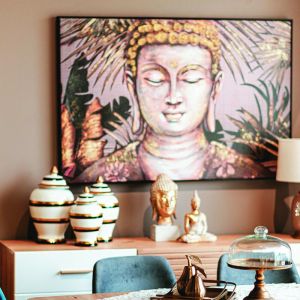 Картина върху платно с пластмасова рамка &amp;quot;буда&amp;quot; 122x5x82см