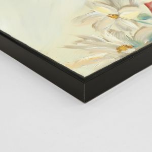 Картина за стена Hm4564 черна Ps рамка с печат на платно женско лице с пера 82x4,5x122hcm.