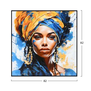 Картина за стена Hm4565 черна Ps рамка с печат на платно женска фигура 82x4,5x82hcm.