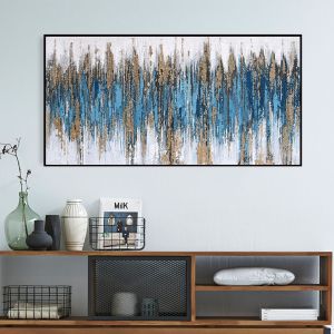 Картина за стена абстракт (синя) Hm4574.02 бежова Ps рамка-платно 142x4.5x72hcm.
