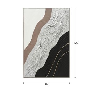 Картина за стена абстракт Hm4553.02 бежова Ps рамка-платно-ръчна изработка 82x4.5x122hcm.
