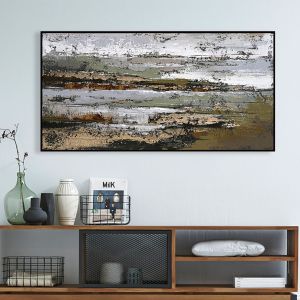 Картина за стена абстракт Hm4575.01 черна Ps рамка-платно 142x4.5x72hcm.