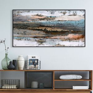 Картина за стена абстракт Hm4575.02 черна Ps рамка-платно 142x4.5x72hcm.