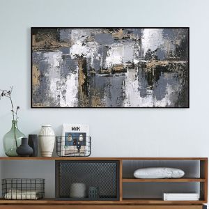 Картина за стена абстракт Hm4576 черна Ps рамка-платно 142x4.5x72hcm.