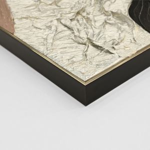 Картина за стена абстрактна (квадратна) Hm4553.01 бежова Ps рамка-платно-ръчна изработка 82x4.5x82hcm.