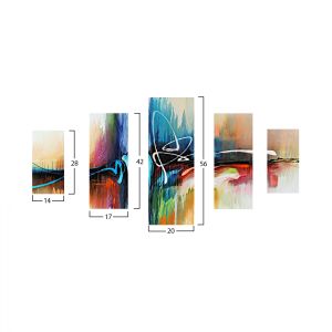 Картина пано от 5 елемента абстрактни цветове и форми Hm7207,02