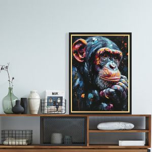 Картина поп арт маймуна черна Ps рамка Hm4563 64x4.5x84hcm.