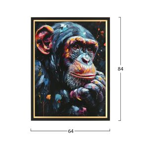 Картина поп арт маймуна черна Ps рамка Hm4563 64x4.5x84hcm.
