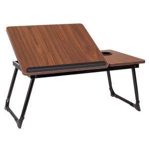 Brown rectangle table disk mdf with recline for tablet 56x32x25cm