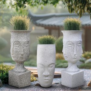 Floor pot Fl029 Face gray color 38x38x88cm