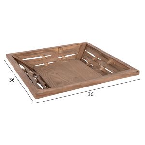 Квадратен поднос за сервиране Hm4229 иглолистно дърво и мдф 36x36x6hcm