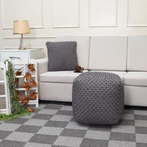 Квадратен пуф Fl481 сив цвят 45x45x45см