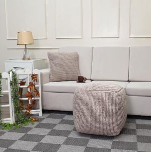 Квадратен пуф Fl822 бежов цвят 45x45x45см