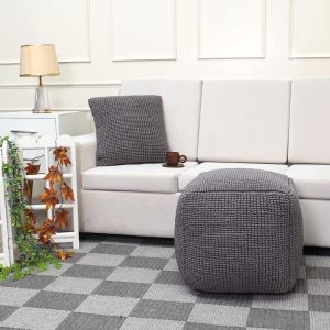 Квадратен пуф Fl822 сив цвят 45x45x45см