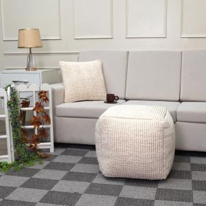 Квадратен пуф Fl822 цвят слонова кост 45x45x45см
