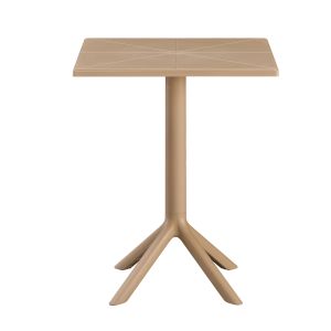 Square polypropylene table Terrin, 14 cappuccino 60,5x60,5x76,5hcm Hm6125