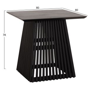 Square dining table Frantz Hm9458.02 Mindi Wood in black 80x80x78cm.