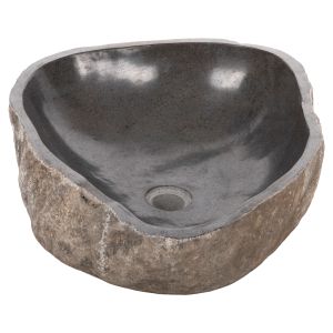 Кеменна мивка от речен камък в сив цвят 55х44х16cm Hm4193