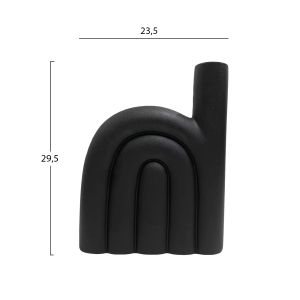 Керамична ваза Arcon Hm4639.02 матиран черен 23.5x5.5x29.5hcm.