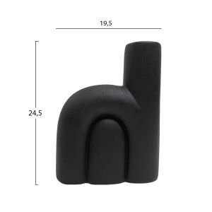 Керамична ваза Arcon Hm4640.02 Matte Black 19.5x7x24.5hcm.