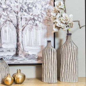 Ceramic vase Fl524 beige-brown color 15x9x38cm