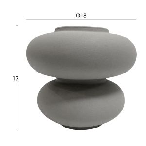 Керамична ваза Rook Hm4629.03 матиран сив Φ18x17hcm.