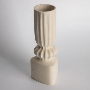 Ceramic vase beige 9x8.7x23.8cm