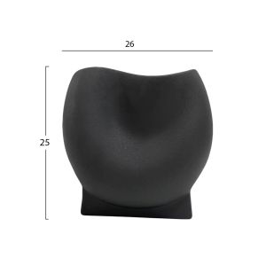 Керамична ваза глазура Hm4610.02 матировано черно 26x14x25hcm