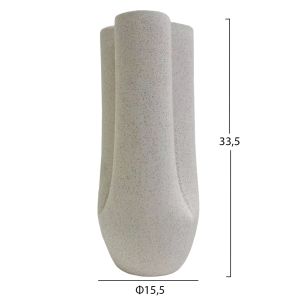 Керамична ваза глазура Hm4611.01 Off White Φ15.5x33.5hcm.