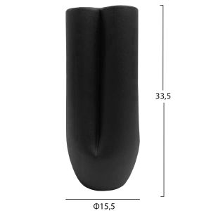 Керамична ваза глазура Hm4611.02 матово черно Φ15.5x33.5hcm.
