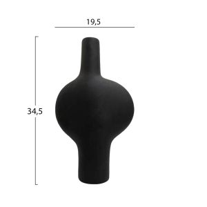 Керамична ваза серия Arken Hm4620.02 матово черно 19.5x8x34.5hcm.