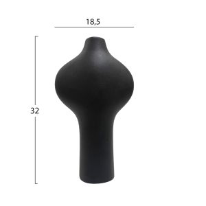 Керамична ваза серия Arken Hm4621.02 матово черно 18.5x8.5x32hcm.