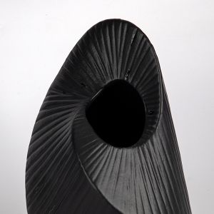 Ceramic vase black 12.5x11.7x23.5cm