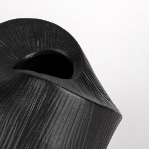 Ceramic vase black 15.1x12.6x15.2cm
