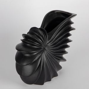 Ceramic vase black 25.1x1.8x16cm
