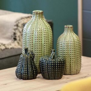 Керамична декоративна ябълка черно-син цвят 14x14x15см