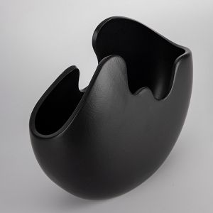 Ceramic pot black 22.8x11.8x17.2