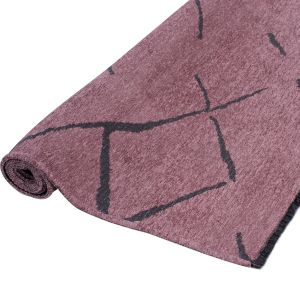 Carpet 160x230cm peach pink-black, with automatic fringes Hm7674,06