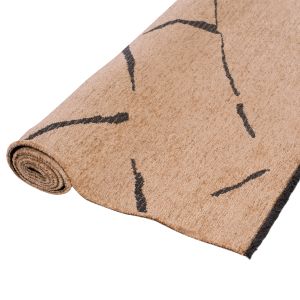 Carpet 160x230cm light brown-black, with automatic fringes Hm7674,01