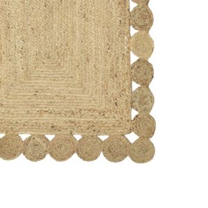 Carpet Doze Inart beige color 100% jute 120x180x1cm