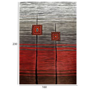 Carpet Josiane, red-black-gray, 160x230cm with fringes Hm7675,26