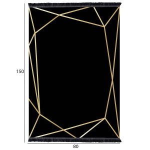 Carpet Josiane, black-gold, 80x150cm with fringes Hm7676.30